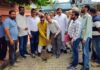 MLA , Jammu West, Arvind Gupta kick starting construction of lane in Ward 39 on Saturday.