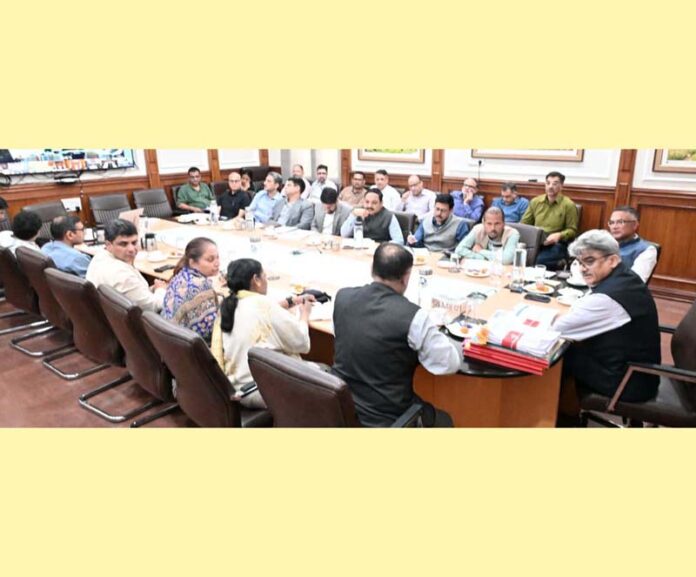 Chief Secretary chairing a meeting at Jammu on Wednesday.