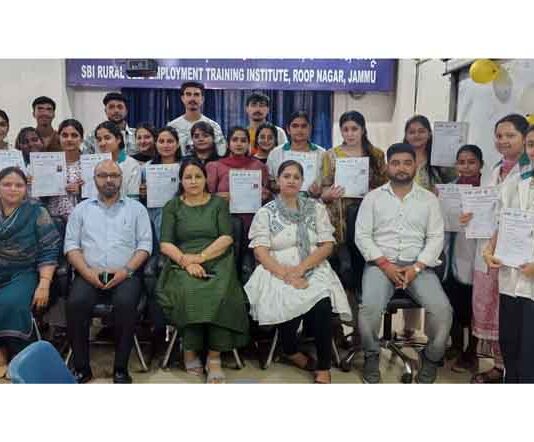 Candidates participated in Assistant Book Keeper Training Programme posing for a group photograph in Jammu.