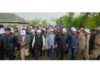 A large number of people participating in the Pad Yatra in Kupwara on Friday.