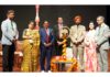 Dignitaries gather for the traditional lamp lighting ceremony at AIIMS Jammu during the JAKASICON 2026 Conference on Tuesday.