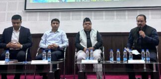 Suresh Sharma, former District and Sessions Judge sharing the dais along with others in Jammu.