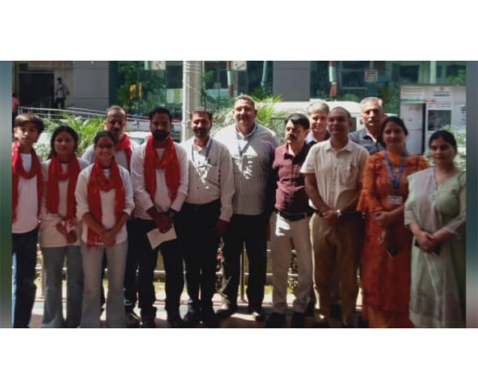 MS of Gandhi Nagar Hospital, Dr Narinder Singh Bhatial along with his staff on concluding ceremony of month-long World Oral Health Programme.