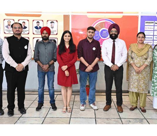 Dr Rajdeep Singh, Campus Director, CGC Landran posing along with others during a function on Tuesday.