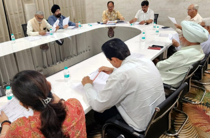 Pankaj Gupta chairing a meeting of Home for Aged and Infirm in Jammu.