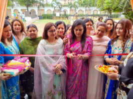 Neha Mahajan, president, BJP Mahila Morcha inaugurating an exhibition in Jammu.