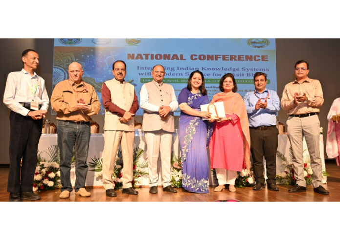 SKUAST-Jammu VC and guests during valedictory function of conference on Friday.