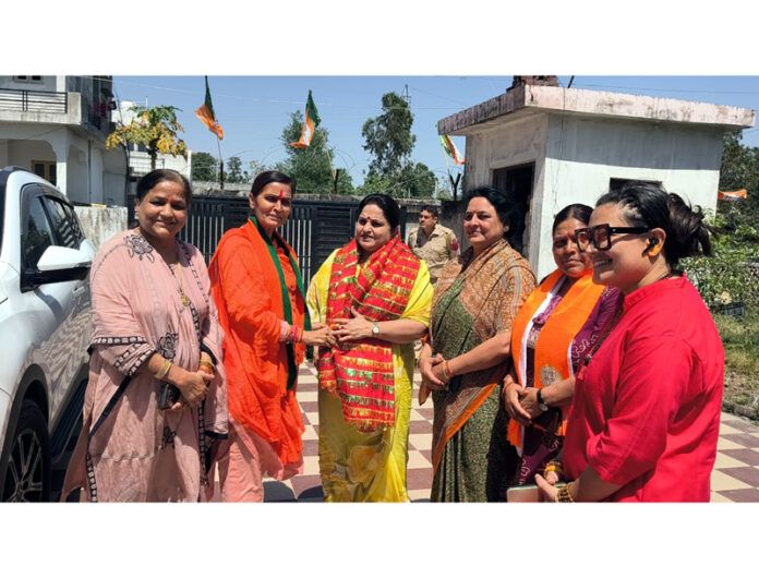 BJP leader, Priya Sethi along with others during a function in Jammu on Tuesday.