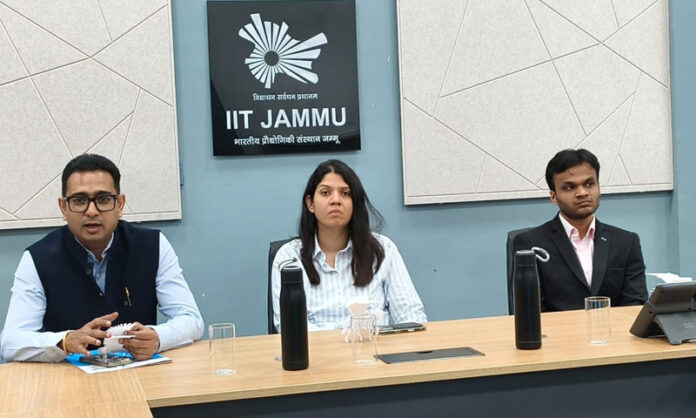 Panelists on dais during Startup Demo Day at IIT Jammu.