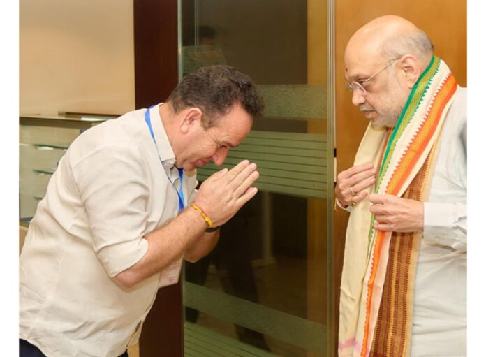 LoP J&K Assembly, Sunil Sharma during a meeting with Union Home Minister, Amit Shah in Assam on Tuesday. LoP J&K Assembly, Sunil Sharma during a meeting with Union Home Minister, Amit Shah in Assam on Tuesday.
