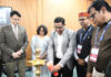 Guests lighting ceremonial lamp during inaugural of leadership development program at IIM Jammu.