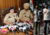 SP Headquarters Jammu, Anna Sinha, addressing media persons in Jammu (left) and accused in the custody of police (right). -Excelsior/Rakesh