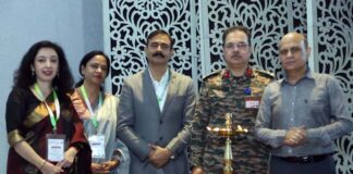 Principal GMC Jammu Dr Ashutosh Gupta along with other dignitaries during inauguration of a CME programme.