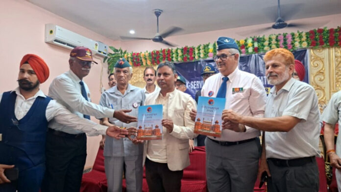 Dignitaries during the annual day celebration of J&K Ex-Services Welfare Association Kathua on Wednesday.