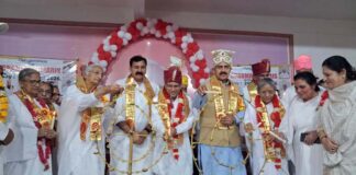 BJP leaders inaugurating retreat centre of Brahma Kumaris in Jammu.