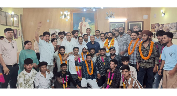 NC activists during function at party office in Jammu. NC activists during function at party office in Jammu.