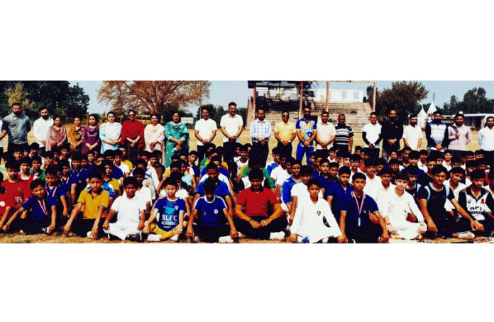 Players posing along with dignitaries during an event at Akhnoor. Players posing along with dignitaries during an event at Akhnoor.