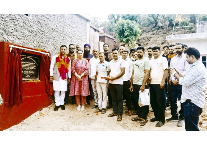 MLA Kathua inaugurating a work on Sunday. MLA Kathua inaugurating a work on Sunday.