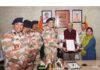 MoU being signed between ITBP and Cooperatives Deptt of Ladakh in the presence of LG on Wednesday.