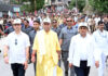 LG Manoj Sinha leading a rally against drugs in Doda on Thursday.