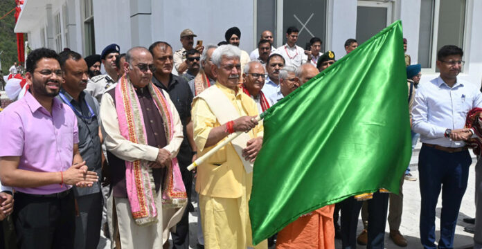 LG Manoj Sinha inaugurating Shri Mata Vaishno Devi helipad at Hutt, Katra. LG Manoj Sinha inaugurating Shri Mata Vaishno Devi helipad at Hutt, Katra.