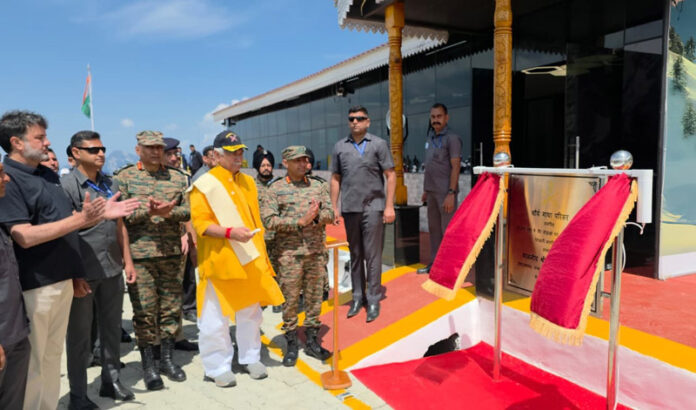 LG Manoj Sinha during inauguration of ‘Shaurya Gatha’ complex in Tangdhar on Thursday.