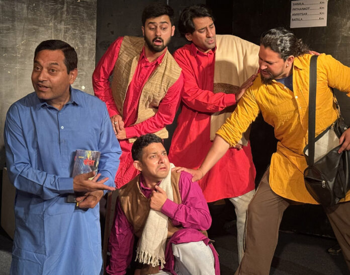 A scene from the Dogri play ‘Cheta’ being staged in Jammu on Sunday. A scene from the Dogri play ‘Cheta’ being staged in Jammu on Sunday.