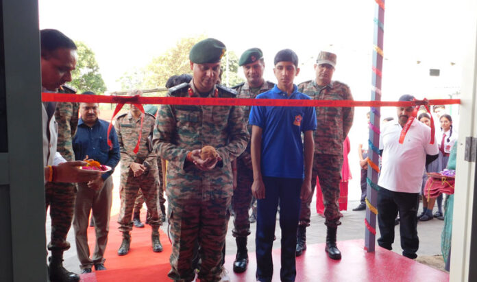 Chairman APS Sunjwan Brig SS Kamatnurkar inaugurating Badminton Court.