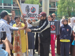 DG YSS Anuradha Gupta during inauguration of sports event at Srinagar.