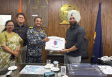 A senior Army officer along with management of Partap World School meets ADC Pathankot Arshdeep Singh Lobana.