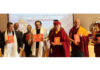 CM of Arunachal Pradesh and other dignitaries releasing a book during Intl Conference at Leh.
