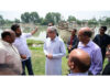 CM inspecting work on a project in Ganderbal on Sunday.