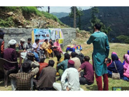 Officers listening grievances of people on Sunday.