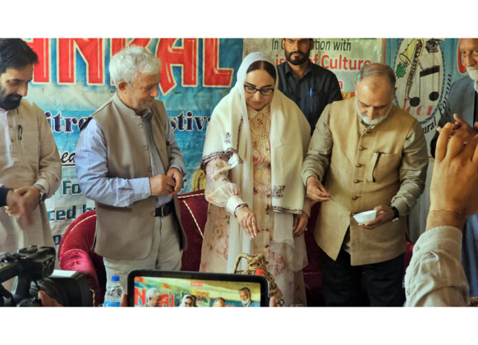 J&K Waqf Board Chairperson Dr Darakhshan Andrabi inaugurating cultural festival in Budgam.