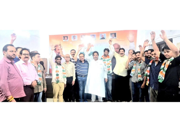 New entrants being welcomed in party fold by senior Cong leaders on Saturday.