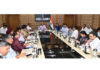 Advisor Nasir Aslam Wani chairing a meeting at Jammu on Monday.