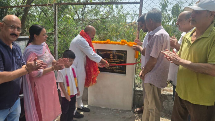 MLA Jammu East, Yudhvir Sethi inaugurating development works in his constituency on Monday. MLA Jammu East, Yudhvir Sethi inaugurating development works in his constituency on Monday.