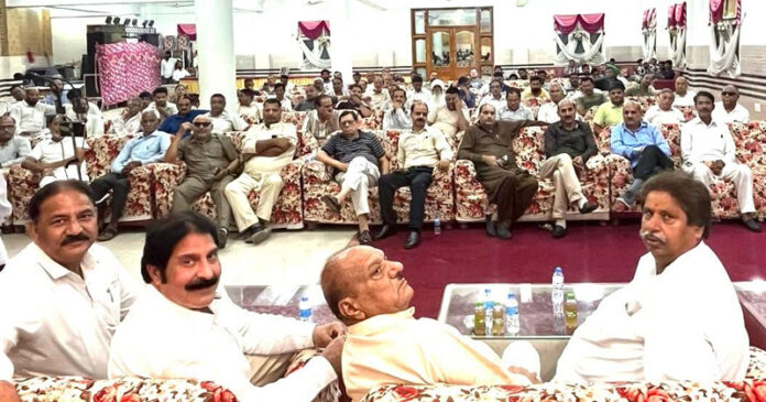 Congress working president Raman Bhalla along with others during a function in Jammu.