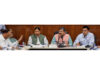 MP Jugal Kishore Sharma chairing DISHA meeting at Jammu on Monday.