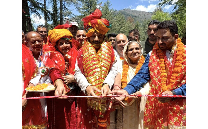 MLA Balwant Singh Mankotia inaugurating Chapri Mela at Sarar in Chenani.