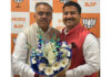 J&K BJP spokesperson Gaurav Gupta posing with National general secretary Tarun Chugh.