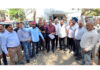 Members of the Contractors Association raising slogans during a protest demonstration in Jammu on Saturday.