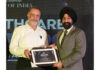 Dr Ranjit Singh receiving award from Punjab Health Minister Balbir Singh at an event in Ludhiana.