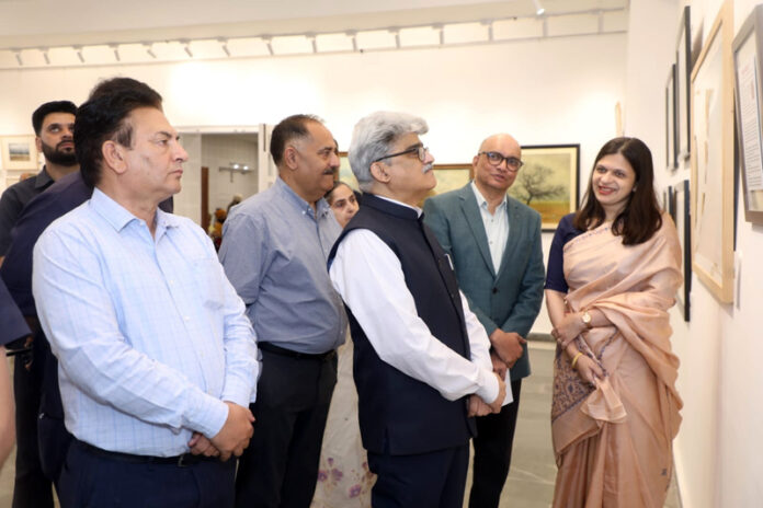 Chief Secretary, Atal Dulloo during his visit to an exhibition in Jammu.