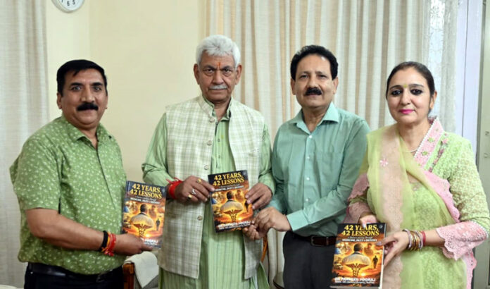 Dr Parveen Yograj presenting book to LG on Wednesday. Dr Parveen Yograj presenting book to LG on Wednesday.