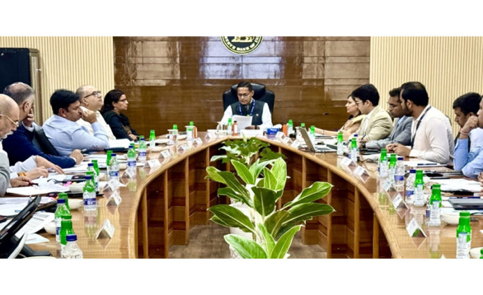 Regional Director, RBI Jammu, Chandrashekhar Azad chairing a meeting of the Empowered Committee on MSMEs on Wednesday. Regional Director, RBI Jammu, Chandrashekhar Azad chairing a meeting of the Empowered Committee on MSMEs on Wednesday.