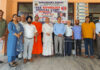 Doctors posing with officials of Ramakrishna Mission Medical Centre at Mission Hospital, Udheywala in Jammu.