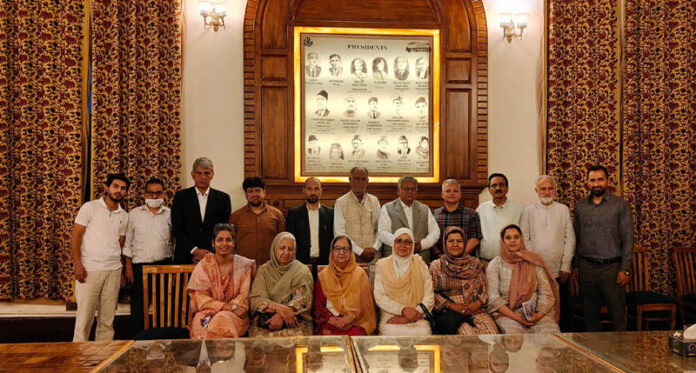 Experts from various fields during a community awareness programme at Amar Singh Club, Srinagar. Experts from various fields during a community awareness programme at Amar Singh Club, Srinagar.