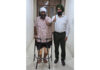 Dr Ranjit Singh posing with a patient on whom he performed knee surgery.