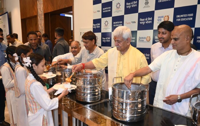 LG Sinha Lays Foundation Stone Of Akshaya Patra's Centralised Mid-Day Meal Kitchen In Katra LG Sinha Lays Foundation Stone Of Akshaya Patra's Centralised Mid-Day Meal Kitchen In Katra